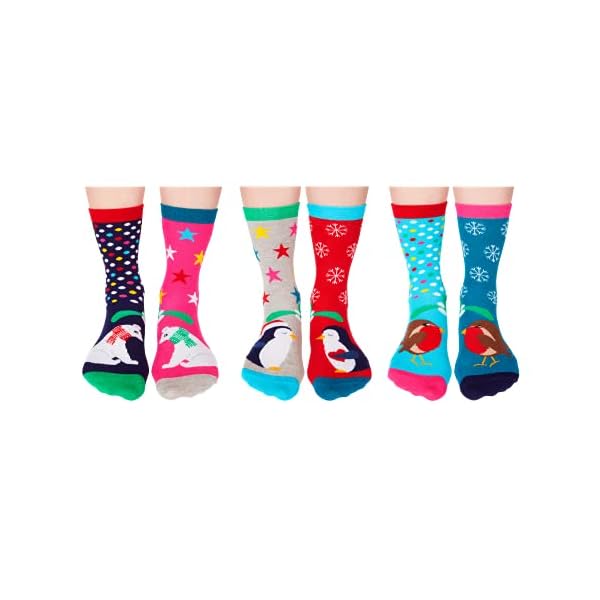 Merry Kissmas Weihnachten Oddsocks Socken in 37-42 im 6er Set - Strumpf – Bild 3