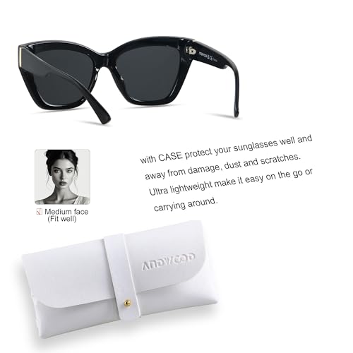 ANDWOOD Trendy Cute Cat Eye Polarized Sunglasses for Women Fashion Cateye Sunnies Lentes de sol para mujer2