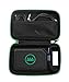 Professional Case for GNARBOX Portable Backup and Editing System, Pocket for HD/ Micro SD Cards, Designed Pockets for Cable, USB & Other Accessories, Black with Green Zip & Wrist Strap