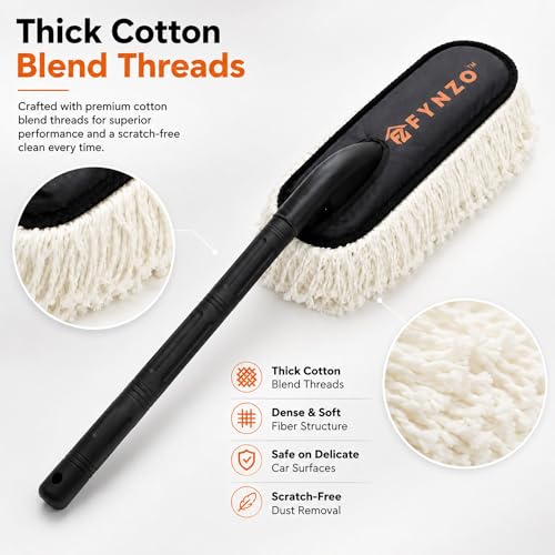 Image of Magnum Car Duster | Car Cleaning Brush Exterior with Largest Wax-Infused Cotton Head | Scratch-Free Car Dust Cleaner for Cars, SUVs & Bikes | Duster for Car Cleaning with Carrying Bag