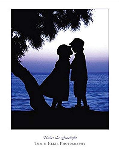 Under the Starlight 16x20 Art Print Poster Kids Cute Romance Young Love Sunset Ocean Tree