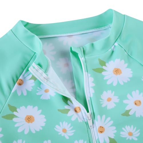 Image of Funnycokid Girls Swimsuit Kids Bathing Suit Rashguard Swimwear Long Sleeve 3 Piece Toddler 3-7 Years