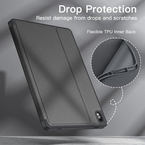 Image of JETech Cover Case for Samsung Galaxy Tab S11 with S Pen Holder, Slim Folio Stand Protective Tablet Cover, Multi-Angle Viewing, Auto Sleep /Wake (Gray)