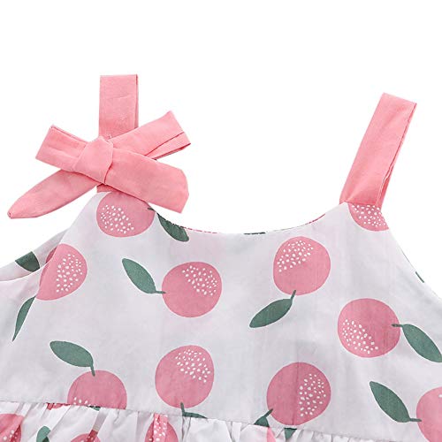 BAOBAOLAI Conjunto de roupas infantis para bebês, meninas, verão, estampa de frutas, sem mangas, col