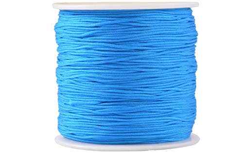 KONMAY 0.8mm Braided Nylon Bracelet Making String Cord,Trim Thread for Chinese Knotting, Kumihimo, Beading, Macramé, Jewelry Making, Sewing, Peacock Blue