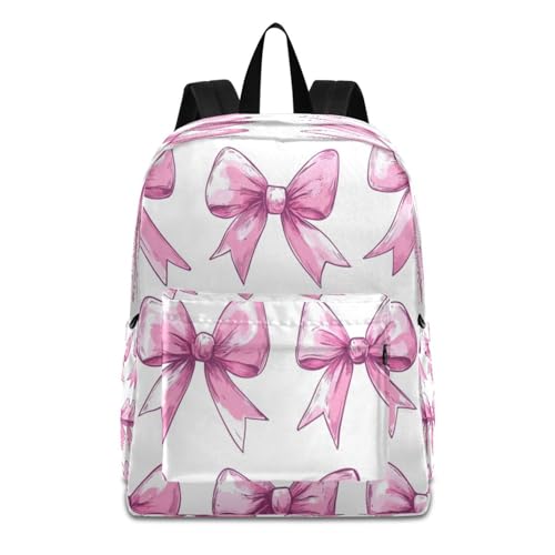 JSTEL Pink Bow Knot Backpack Toddler Teenager School Backpack Pink Bow Knot Kid Bookbag for Boys Girl Ages 5 to 19