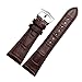 ODETOJOY BRACELET DE MONTRE 25MM Remplacement 25MM Bracelet à bracelet de montre 25mm Bracelet à boucle à écharpe boucle en cuir marron argenté