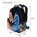 Kcldeci Red Blue Fire Dragon School Backpack Galaxy Teens Girls Boys Kids Bookbag, Monster Animal Water Resistant Elementary Travel Computer Daypack for Age 4-12 Years