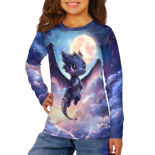 Image of Uourmeti Girls Graphic Tees Long Sleeve T Shirts for Teens Casual Tshirts Junior Sportswear Fall Tops