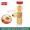 Refrigerant Charging Valve,Brass Low Loss HVAC Fittings for R32 R22 R410 Air Conditioner Manifold Maintenance Tools,Flow Control Ball Valve with Safety Adapter #3