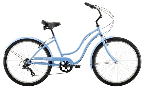 Schwinn Mikko 7 Cruiser Bike, 26 Inch Bike for Women and Men, 7-Speed Beach Cruiser Bicycle, Linear Pull Brakes, Comfortable Padded Seat, Upright Riding Position, Adult Bicycle by Schwinn - Image 2
