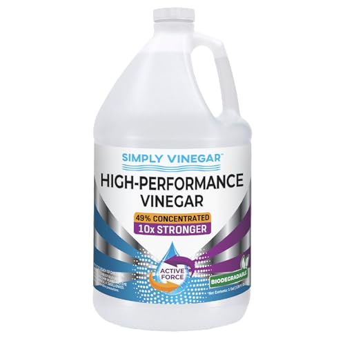 Image of Simply Vinegar Industrial Strength 49% Vinegar - High-Performance Concentrated Cleaner for Home, Garden, Driveways & More - Biodegradable & Bleach-Free (Not for Food Use) - 1 Gallon (128 oz)
