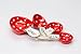Fine Ceramic Woodland Red Fairy Mushroom Measuring Spoons Set of 4, 3-1/4
