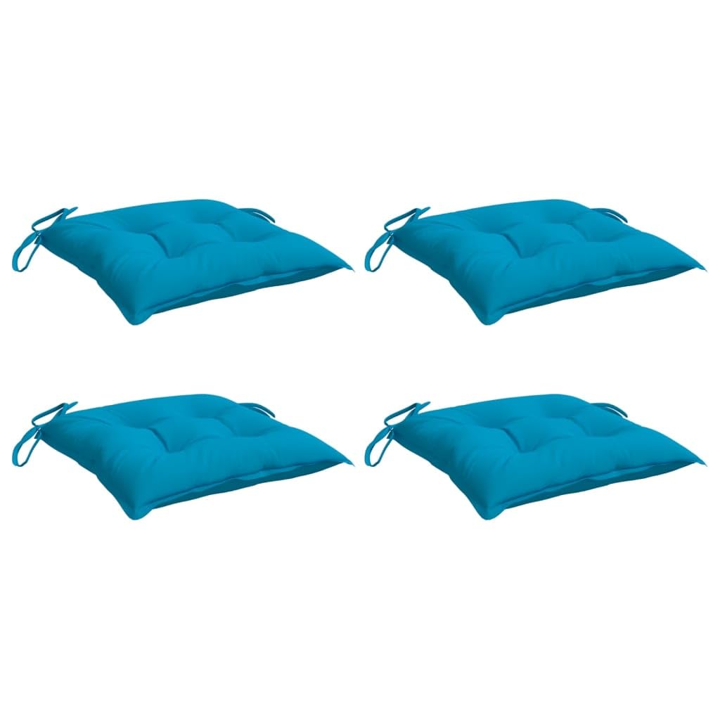 vidaXL Lot de 4 Coussins de Palette, Galette de Siège Imperméable, Coussin de Jardin, Décoration d'Extérieur Terrasse, Bleu Clair 50x50x7 cm Tissu Oxford