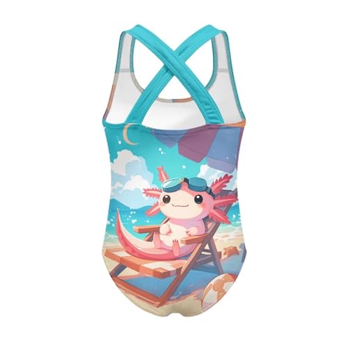 Image of Girls Swimsuit Criss Cross Back 1-Piece Summer Beach Swiwmear