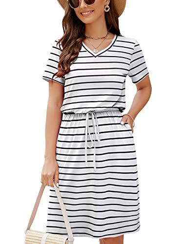 10 Best Knee-Length Dresses Women Can Wear for Any Occasion 4 HUSKARY Women Summer Midi T-Shirt Dress with Pockets