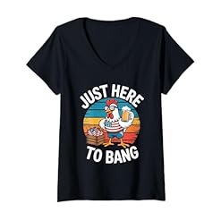 Celebrate in Style: Buy Your Women's Chicken Fireworks 4th of July V-Neck T-Shirt Today – 4th of July Patriotic Party Style