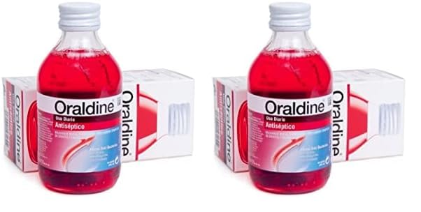 Oraldine Antiséptico, Colutorio Líquido de Uso Diario con Doble Poder Antibacterial - 200 ml (Paquete de 2)