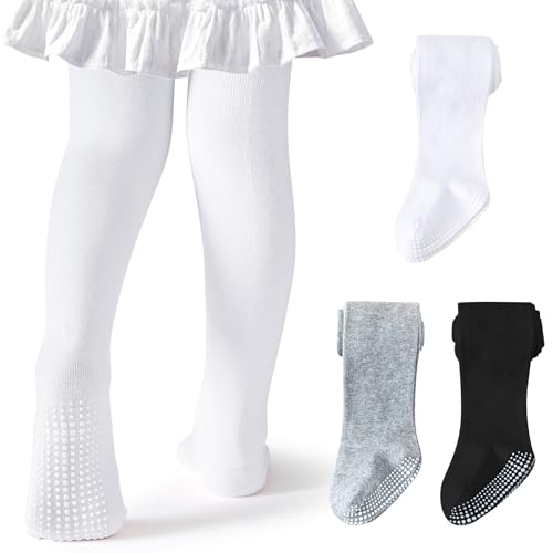 Image of Coziwill Socks Baby Tights Non Slip Toddler Stockings Tights with Grippers Seamless Soft Cotton Knit Leggings Newborn
