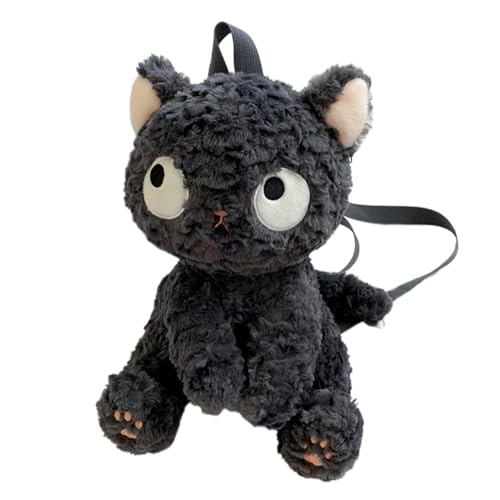 Sac à dos en peluche mignon noir pour égayer vos sorties en famille au quotidien
