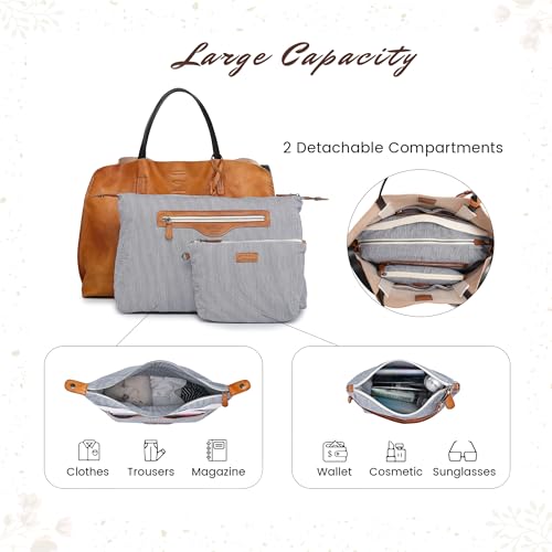Image of OLD TREND Genuine Leather Forest Island Tote | Spacious Handbag with Removable Inner Pouches