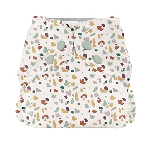 Image of Esembly Cloth Diaper Cover - Reusable Swim Diaper, Waterproof, Breathable - Adjustable Outer Layer Over Absorbent Inner for Blowout Protection - Terrazzo, Size 1 (7-17lbs)