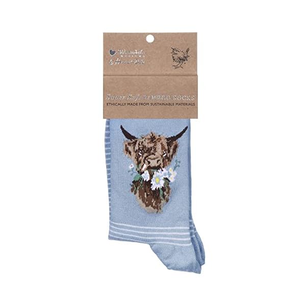 Wrendale Designs Socken, Kuh mit Gänseblümchen, Blau – Bild 3