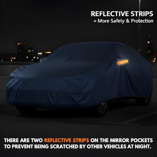 Image of Car Cover for Tata Punch /Punch EV (2026) | 100% Waterproof Cover with Antenna & Reflective Mirror Pockets | Dustproof, Scratchproof, Heatproof Punch Car Cover |Soft Cotton Lining| Blue