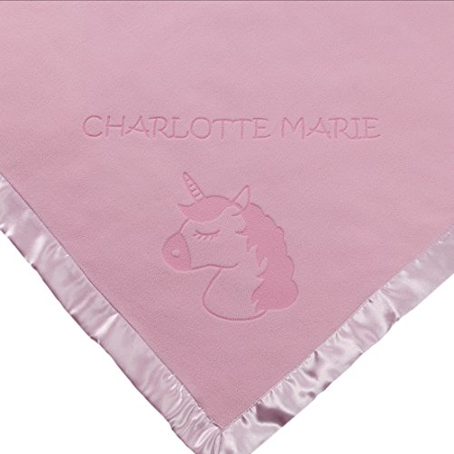 Custom Catch Personalized Unicorn Baby Blanket - Gift For Girl - Newborn Or Infant - Pink Or Blue (1 Line Of Text) #TOP2