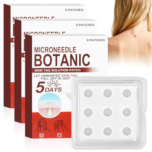 27 Tabletten Microdart Patch,Microneedles Botanical Skin Tag Removal Patches,Professional Natural Skin Tag Removal Patches,Gently Verruca Remover Skin Care Patch,Suitable for Facial Skin Care