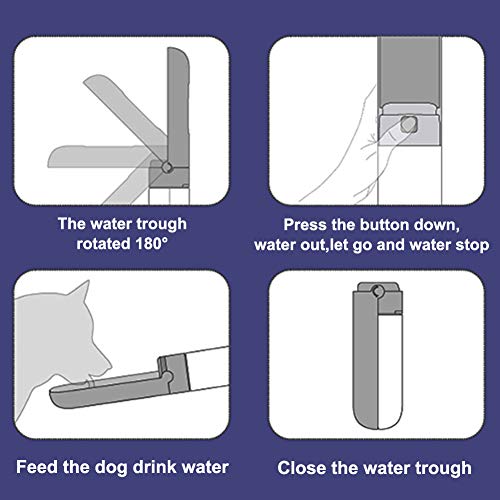 Ancgreen Dog Water Bottle, Dog travel water bottle, Dog Portable Water Bottle for Pets Outdoor Walking/Hiking/Travel, Lengthen Foldable Watering Trough, Large Capacity, BPA Free (White) - Image 5