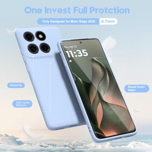 Image of DIZORO Microfiber Candy Case for Motorola Moto Edge 70 5G Smooth Touch Cushion Liquid Soft Silicone Gel Phone Cases Non-Slip Full Body Protective Back Cover - Carolina