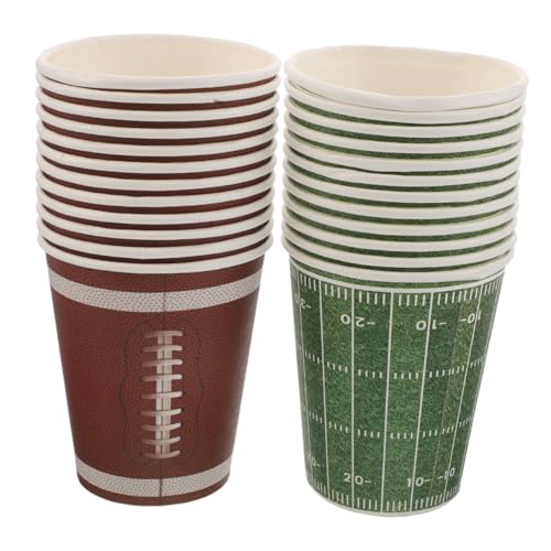 DECOMELODY 72個フットボール紙コップ サッカー誕生日装飾用使い捨てラグビーテーマ飲料カップ 屋内外対応丈夫な紙製パーティーテーブル用品
