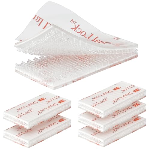 Dual Lock Reclosable Fastener, EZ Pass Holder, 1'' x 2'' Heavy Duty Mounting Tape, 10PCS Self Mating Interlocking Adhesive Strips, SJ3560 250 Clear for Indoor/Outdoor