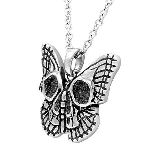 Controse Butterfly Skull Necklace with Pendant (16" - 18" adjustable chain) - Image 3