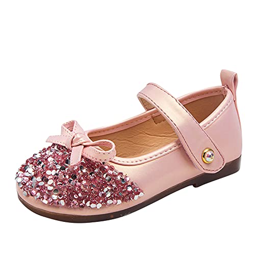 Girls Kids Pearl Sequins Bow Sandals Summer Closed Toe Ankle Shoes Toddler Gold 𝗟ow Heels Dress Dance Shoes - Main Image