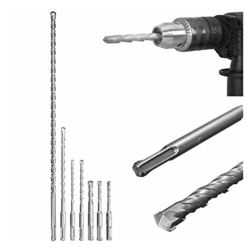 Brocas SDS Plus para mampostería y hormigón, kit optimizado de 7 piezas para martillo eléctrico.