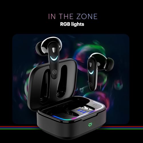 Image of Noise Buds Combat X in Ear Truly Wireless Gaming Earbuds with 40Ms Low Latency, 60H of Playtime, Spatial Audio, RGB Lights,Instacharge(10 Min=180 Min),10Mm Driver,Bt V5.3(Black)