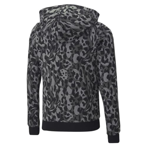 PUMA Kids Girls Alpha Leopard Print Hoodie Athletic Outerwear Casual - Black2
