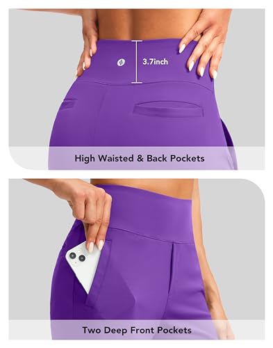 Image of SANTINY Women's 9 inch High Waisted Bermuda Shorts with 4 Pockets Knee Length Long Shorts for Women Workout Athletic Casual