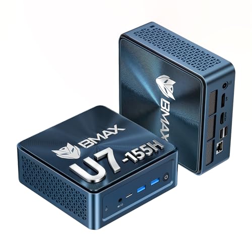 Image of Bmax Mini PC B11 Power, AI Mini PC with Intel Core Ultra 7 155H (Built-in NPU), 24GB LPDDR5 1TB NVMe SSD, 4K Triple Display (HDMI 2.1 /DP 2.1 /Type-C), WiFi 6 /BT 5.2,Mini Desktop Computer for Design
