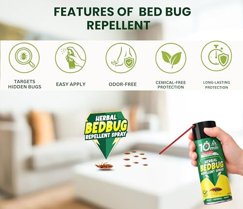 Image of Amish Herbal Bedbug Spray 200ml | Powerful Bed Bugs Repel Spray for Bed, Mattress & Furniture | Organic Khatmal Repellent for Home | Odorless Herbal Pest Control