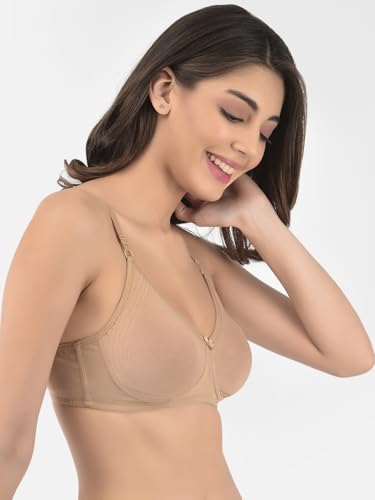 Image of Softline Women's Cotton Rich Wire-Free Non-Padded Encircled Support Bra Combo | Seamless, Breathable & Soft Fabric | Full Coverage & Everyday Comfort (Pack of 2)