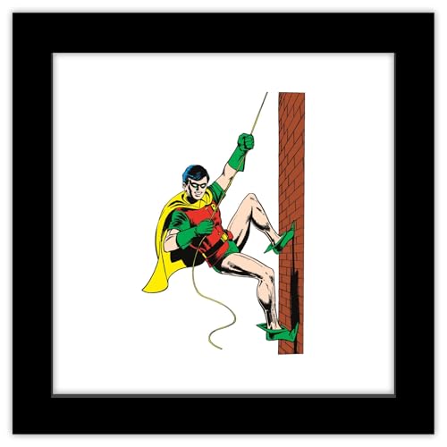 Trends International Gallery Pops DC Comics Batman - Robin Wall Climb Wall Art, 12" x 12" Gallery Pops Wall Art, Black Framed Version