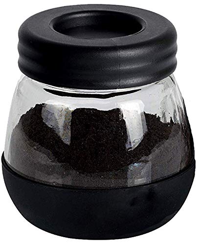 XIBLISS Glas-Kaffeemühle glas mit Deckel und Silikonboden, Kaffeedosen-Kapazität: 350 ml, Schwarz – Bild 5