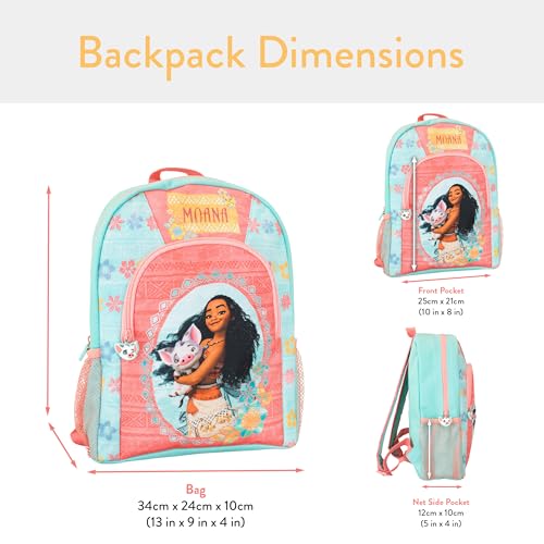 Disney Moana Mochila para meninas | Mochila escolar para meninas | Azul tamanho único, Azul, One Siz