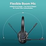 Bluetooth Headset with USB Dongle for Computer, Single-Ear Wireless Headset with Noise Cancelling Microphone for Office & Truckers, Bluetooth V5.2 with Mute Button for Work - Image 5