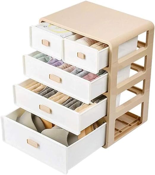 waqif Multipurpose Plastic Drawer System Organizer Rack for Home and Kitchen 4 Layers Drawer Modular Chest Storage Organizer, PP Material Thickened Reduce Clutter Classification Design