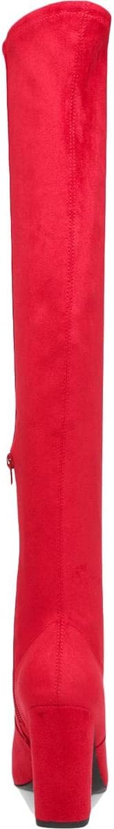Wild Pair Womens Bravy Microsuede Over-The-Knee Boots Red 6.5 Medium (B,M) - Image 3