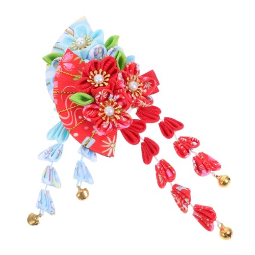 OUNONA 2個 和風ヘアアクセサリー 着物のかんざし ヴィンテージ日本のヘアクリップ 日本のヴィンテージのヘアクリップ 日本のファッションアクセサリー 手作りの日本のヘアクリップ 布